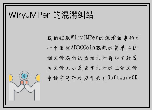 WiryJMPer 的混淆纠结 
